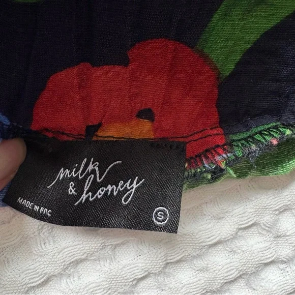 Milk & Honey Floral Tiered Ruffle Mini Skirt - Button Front: Size Small - Picture 2 of 5